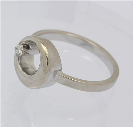 Ring in 750 Weiß Gold mit Solitär Diamant